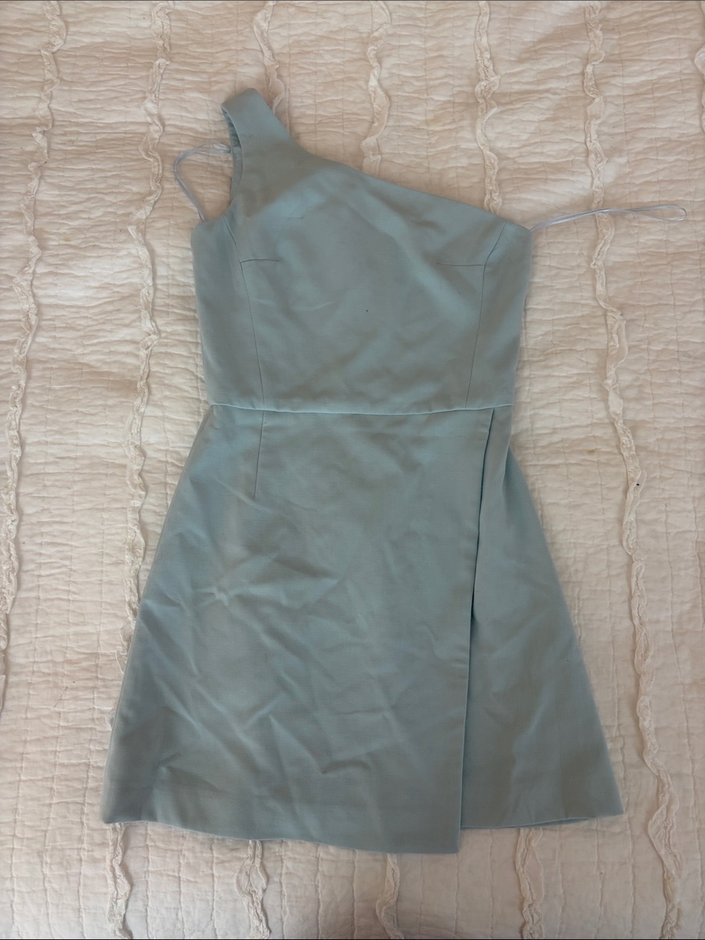 French Connection One-Shoulder Pale Blue Mini Dress